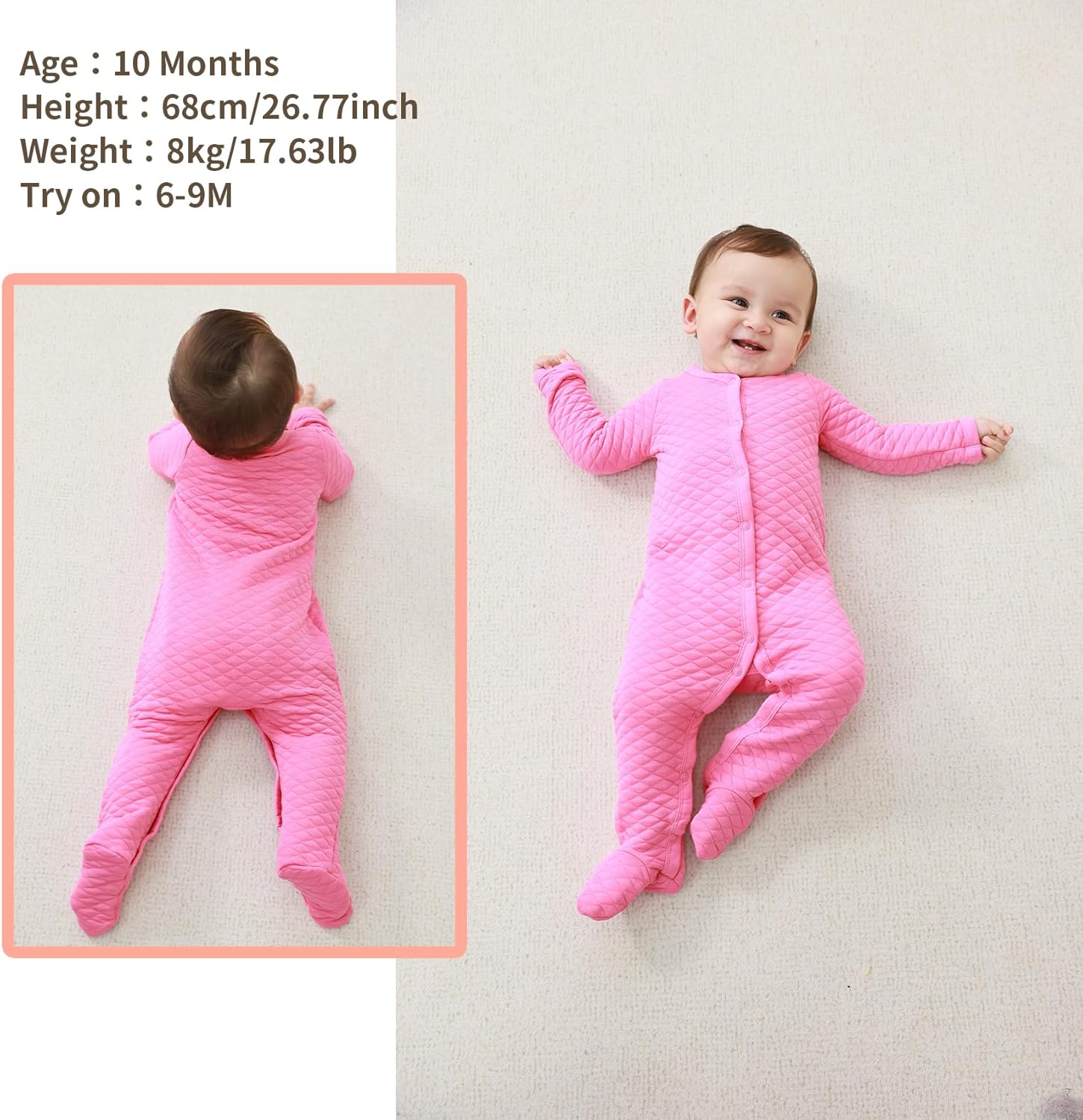 Minicoco Unisex Baby Footie Jumpsuit for Autumn Winter