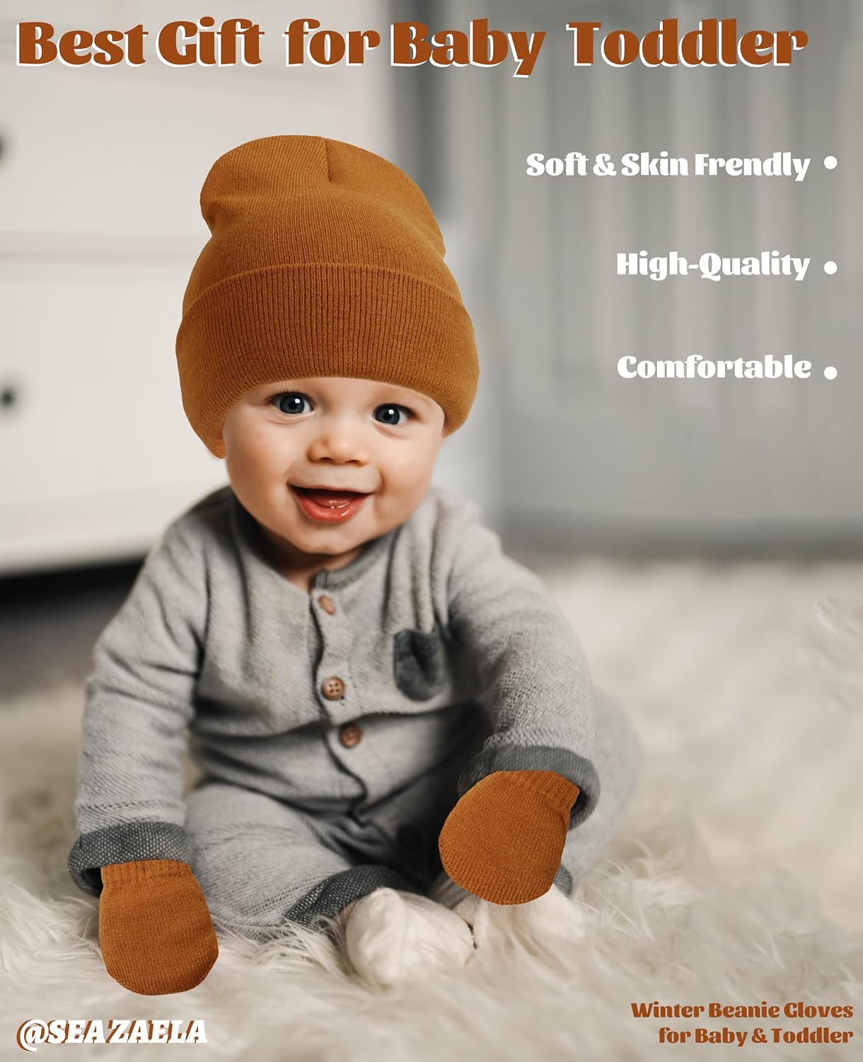 Comfortable Baby Hats mittens Set for Newborns