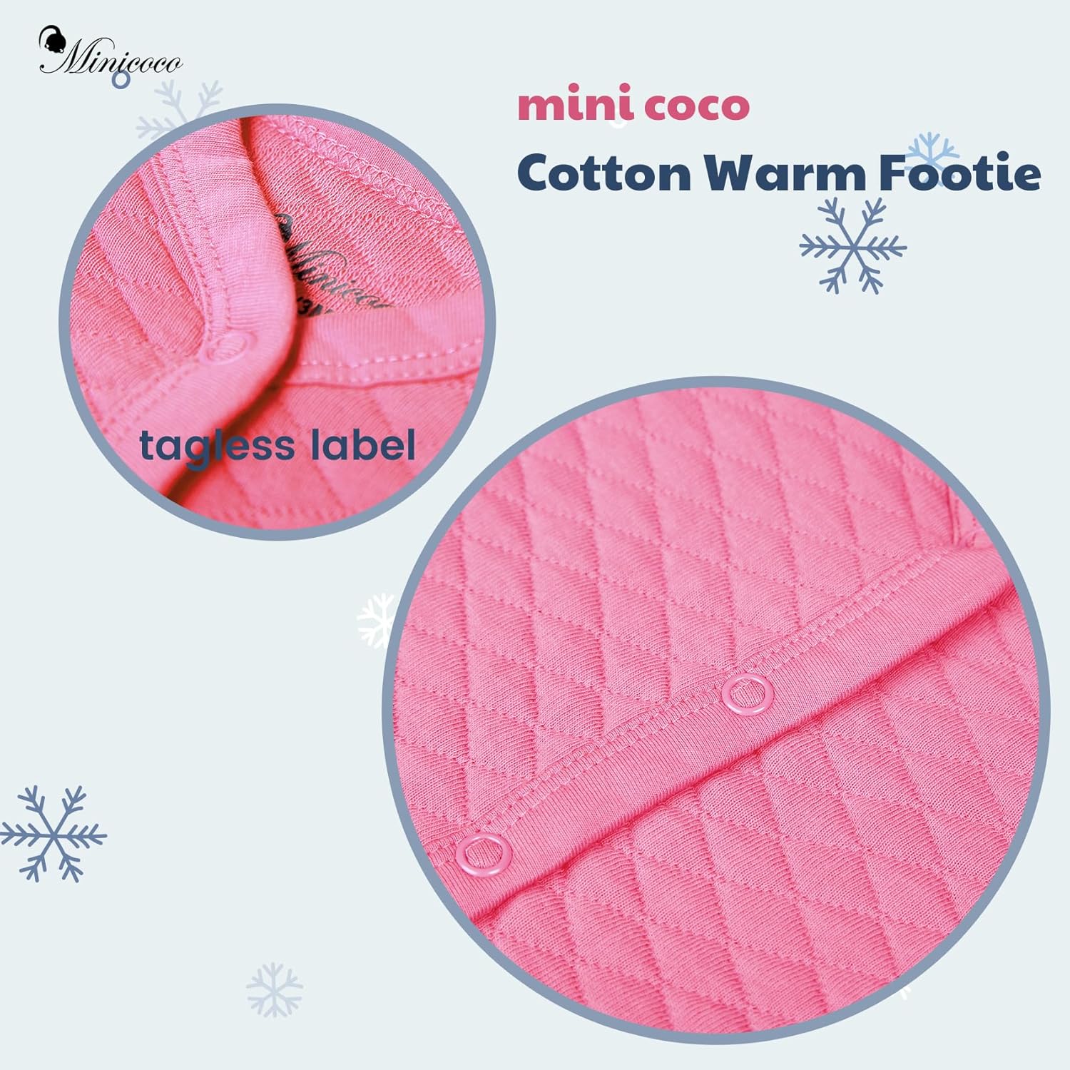 Minicoco Unisex Baby Footie Jumpsuit for Autumn Winter
