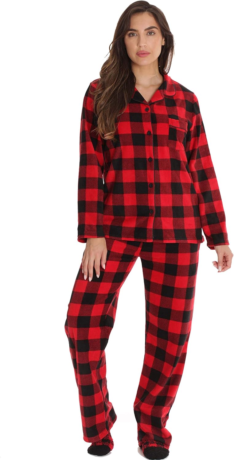 FollowMe Family Pajamas Cozy Buffalo Plaid Set for Kids and Adults