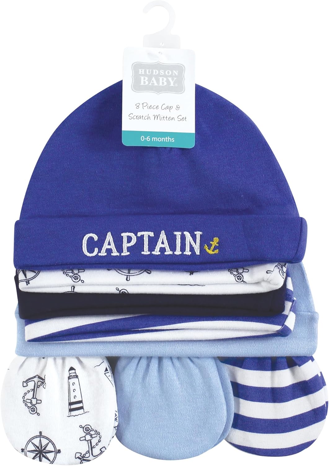 Cotton Cap Scratch Mitten Set for Babies