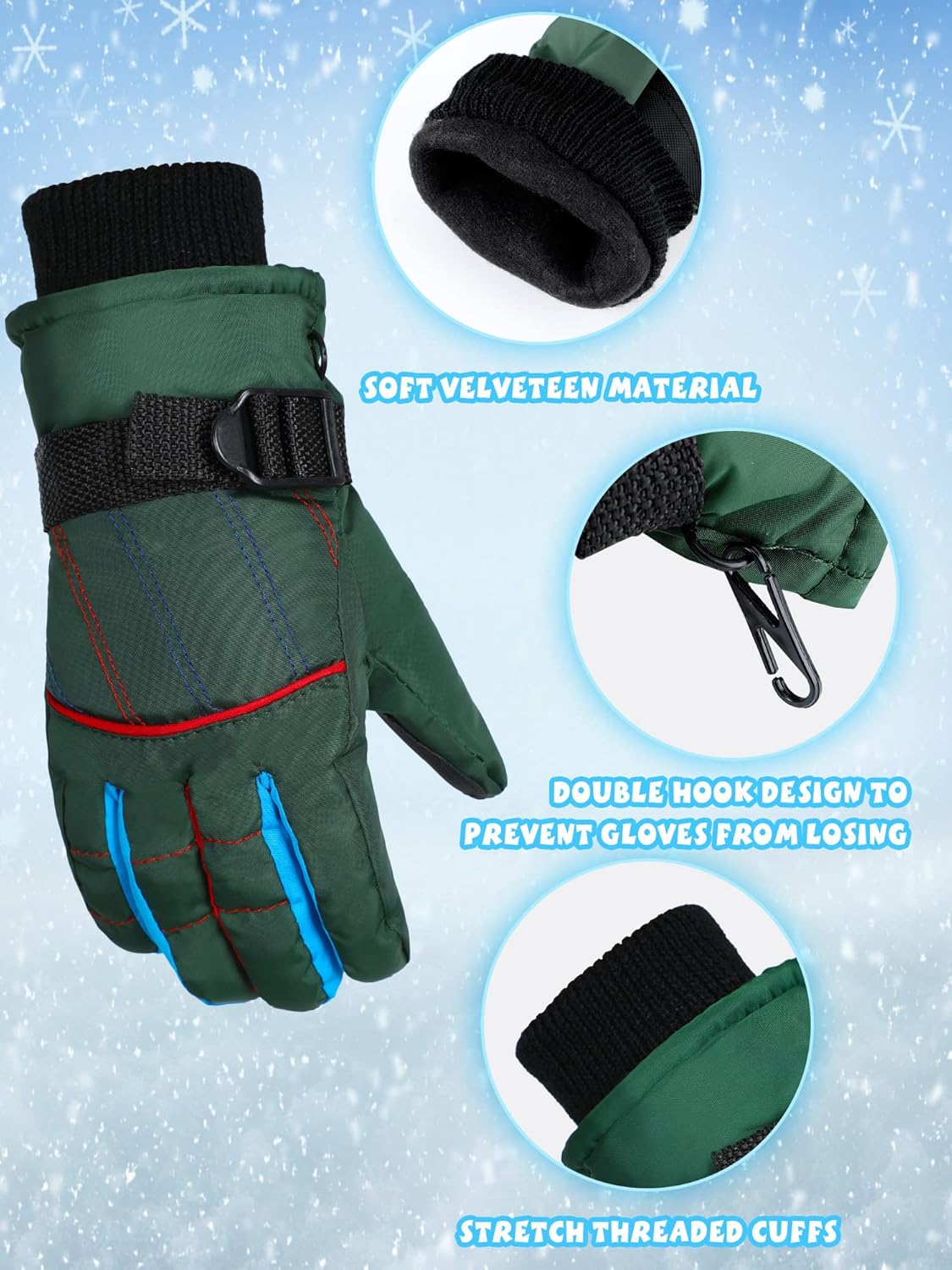 Waterproof Kids Snow Gloves Perfect for the Winter