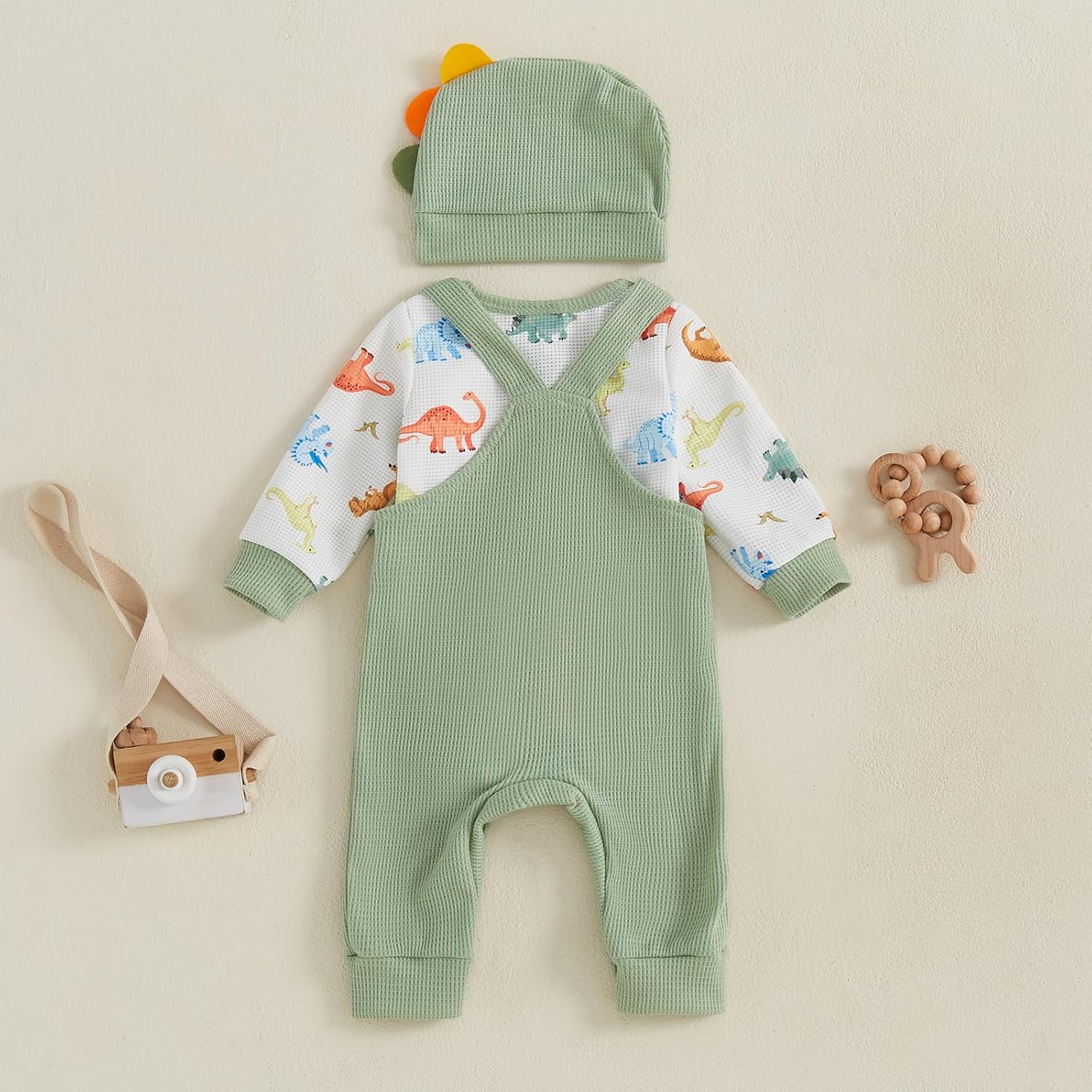 DinosaurRomperSet 3Pcs for Baby Boys Perfect for Fall
