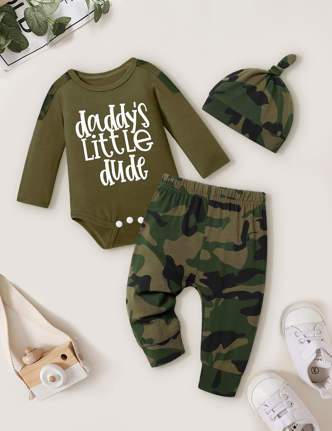 Newborn Baby Boy Camo Set Soft Trendy Perfect for All Seasons