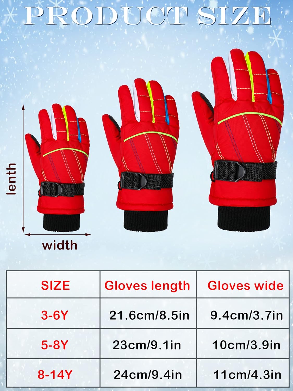 Waterproof Kids Snow Gloves Perfect for the Winter