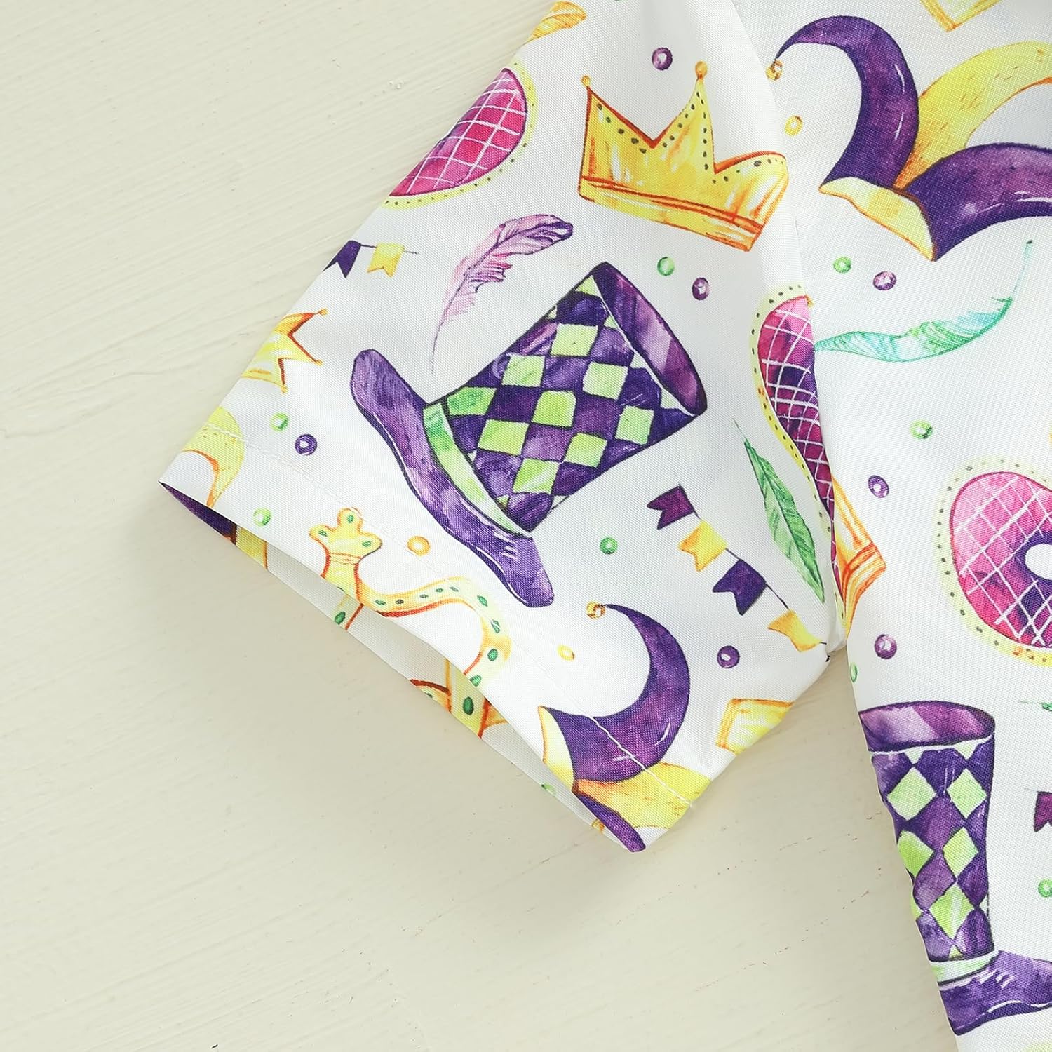 Mardi Gras Toddler Boy Outfit Set with Bowtie