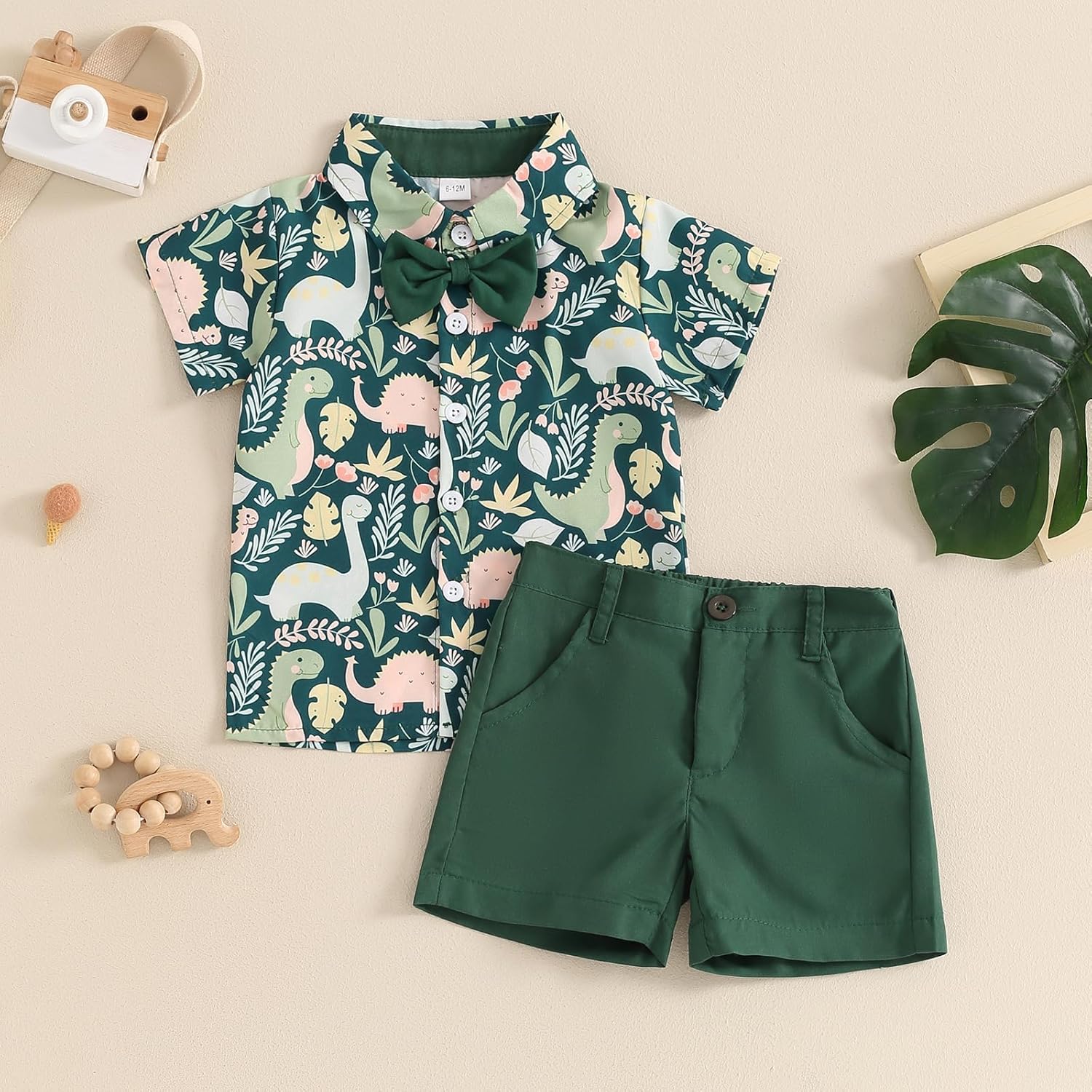 Dinosaur Print Toddler Shorts Set