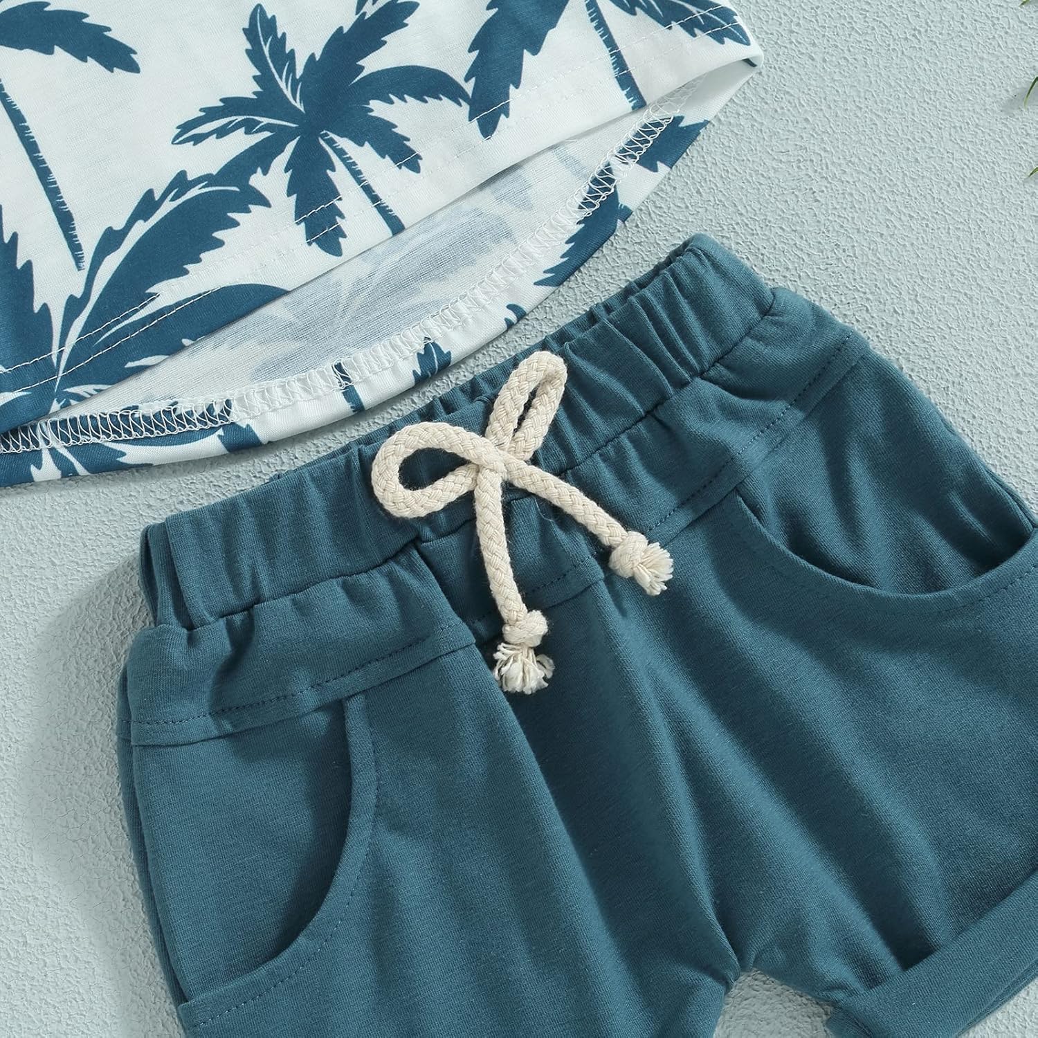 Saliuentm Toddler Beach Set tropical t-shirt and shorts