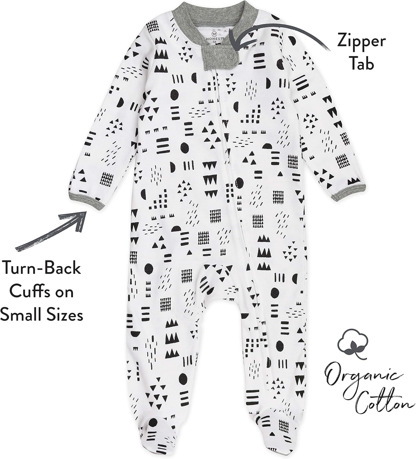GOTS Organic Honest Baby Sleep Play Pajamas for Boys 2-Pack
