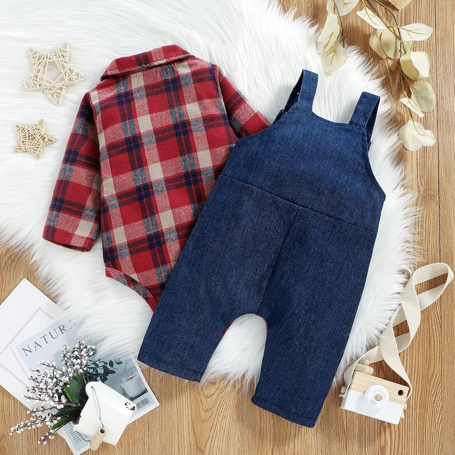ODASIRA Baby Boy Romper Set with Jumpsuit and Overalls