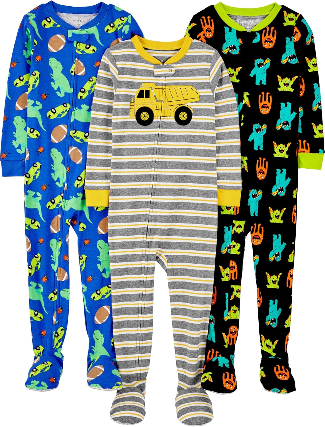 Snug Fit Footed Cotton Pajamas for Baby Boys