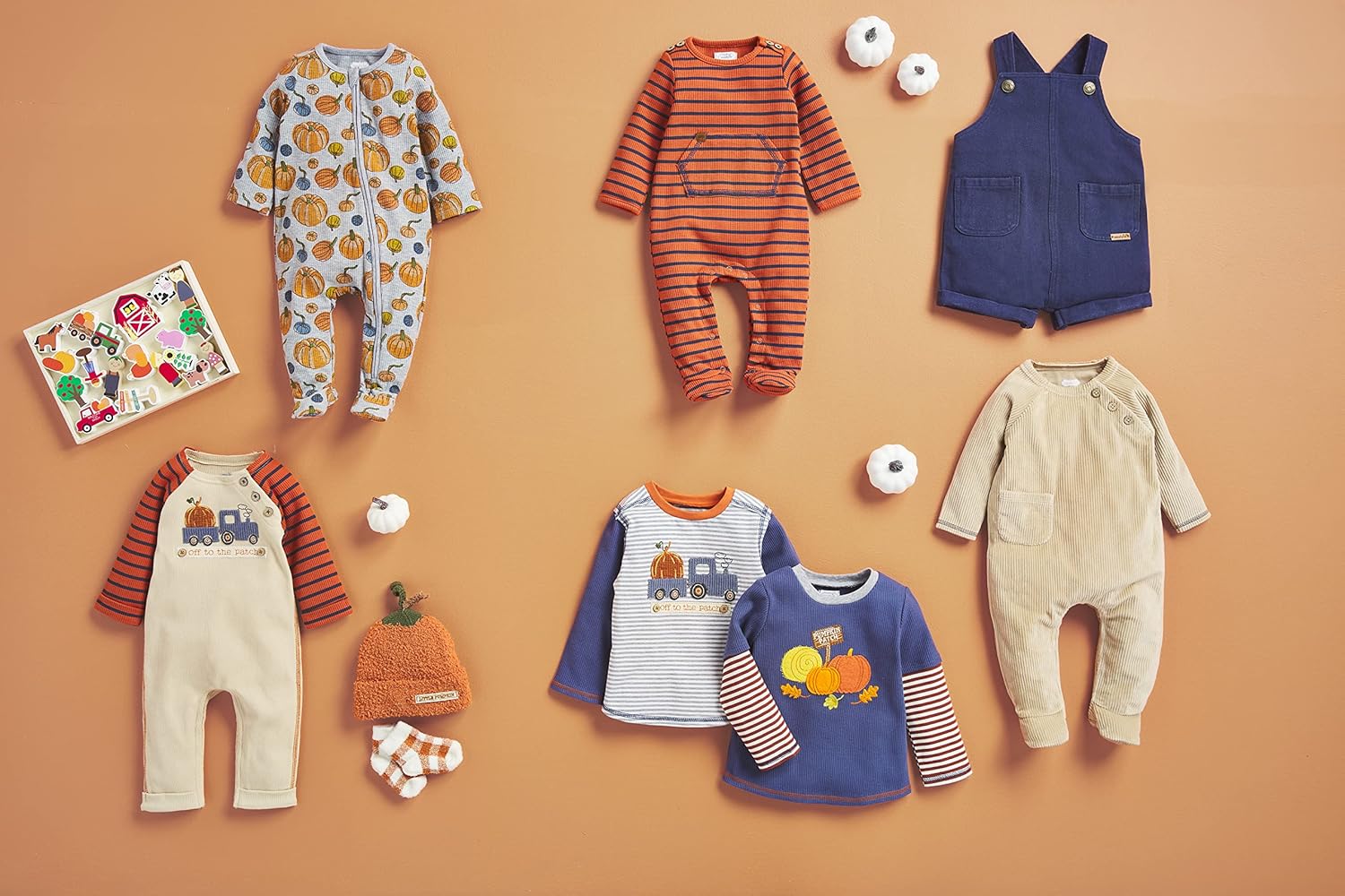 Mud Pie Baby-Boys Waffle Striped Sleepy