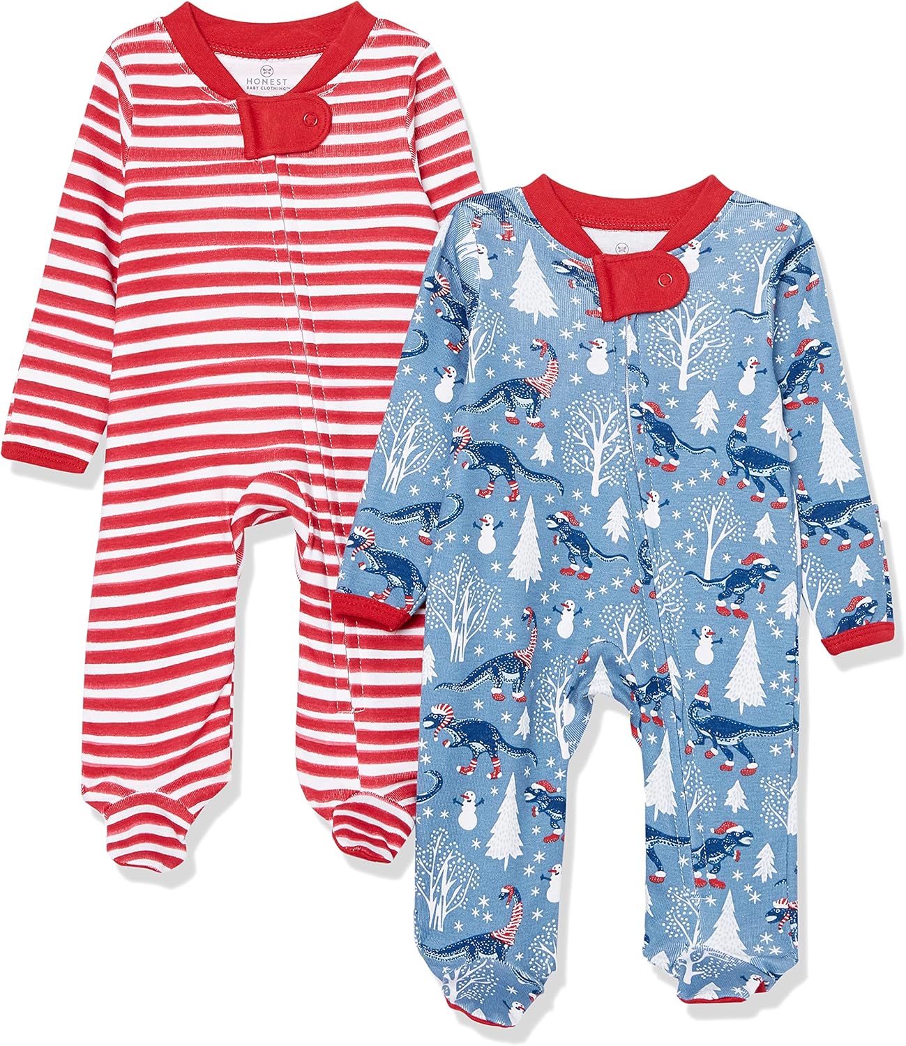 HonestBaby 2-Pack Pajamas - Cozy Safe for Holiday