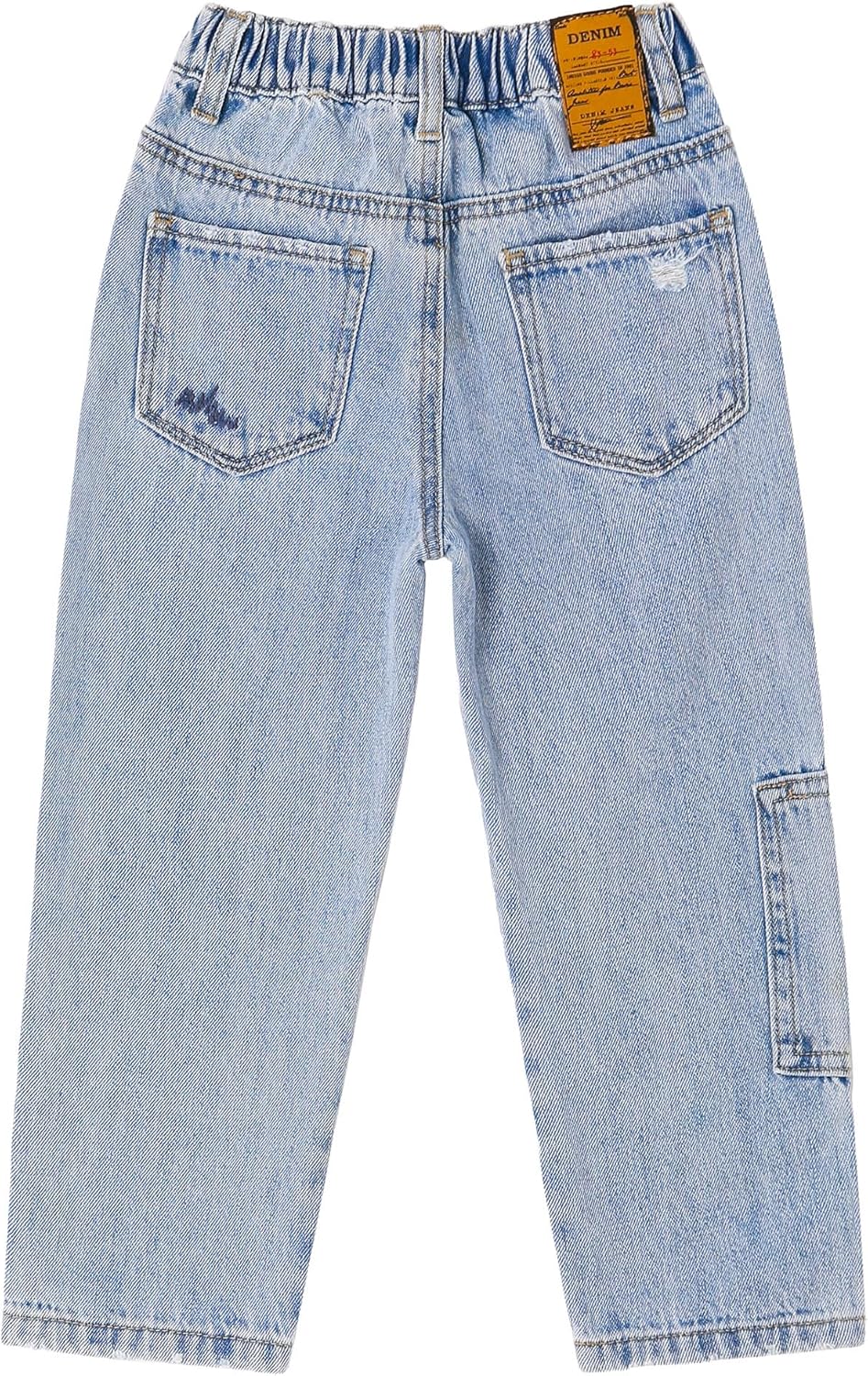 KIDSCOOL SPACE Boys Girls Elastic Waist Jeans Adjustable for 12-54 Months
