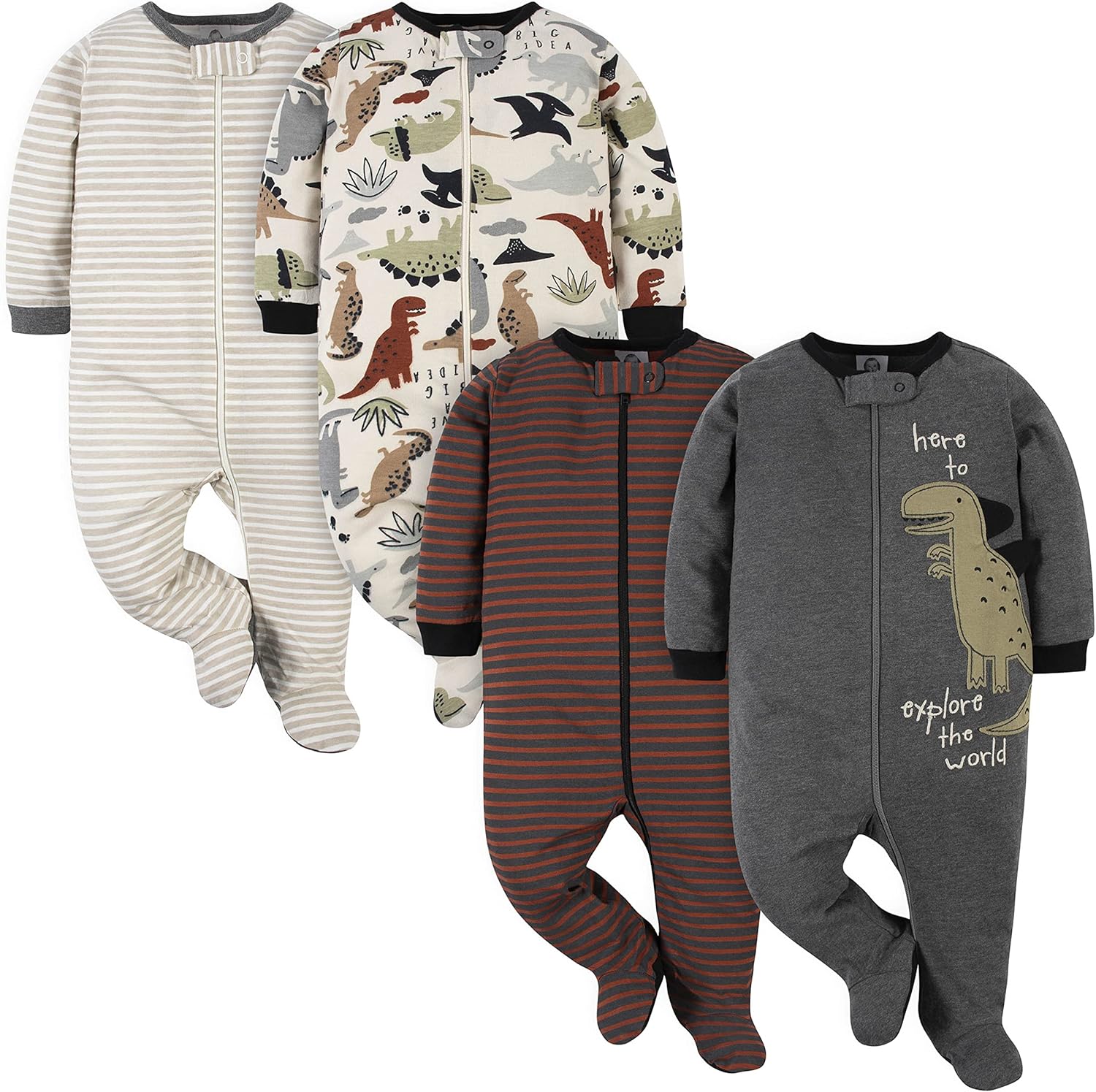Gerber Baby Boys 4Pack Sleep N Play Footies Set