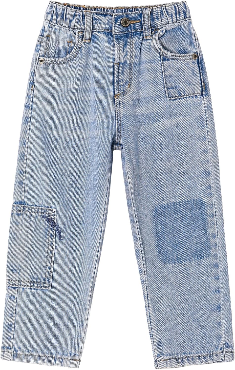 KIDSCOOL SPACE Boys Girls Elastic Waist Jeans Adjustable for 12-54 Months