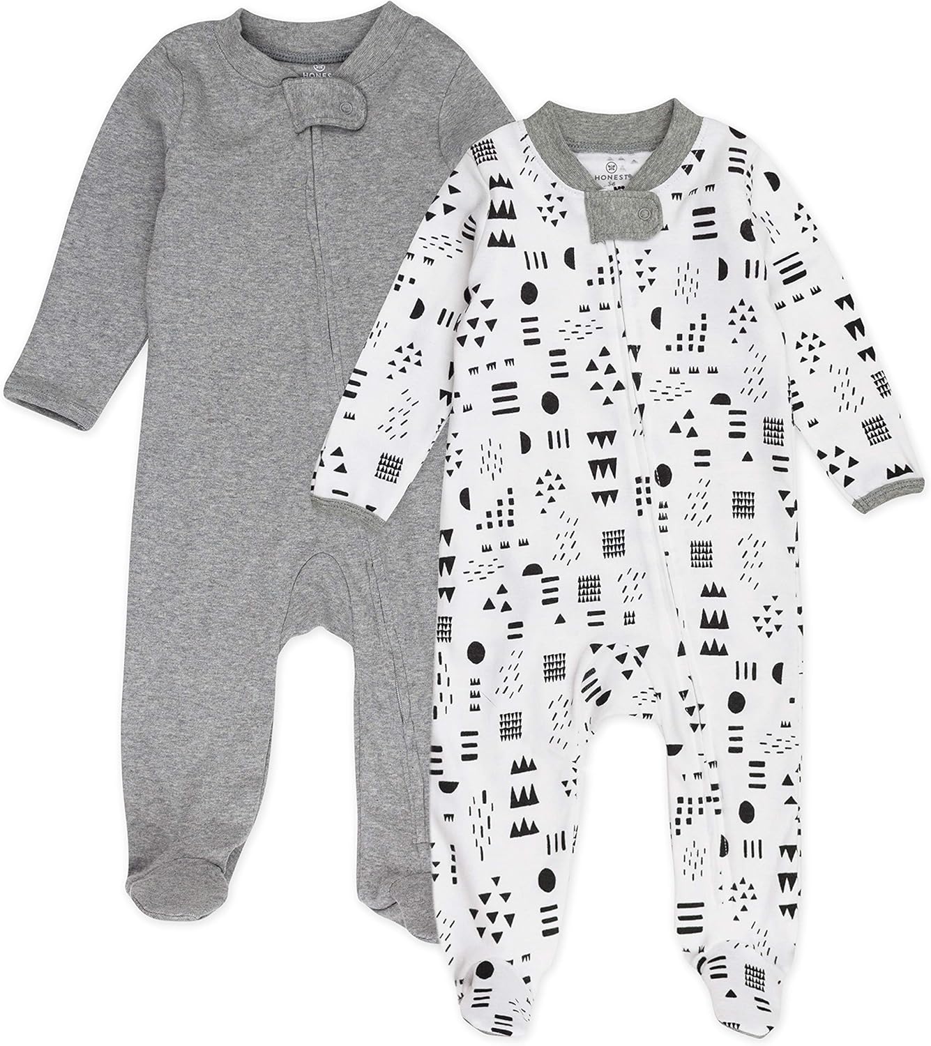 GOTS Organic Honest Baby Sleep Play Pajamas for Boys 2-Pack
