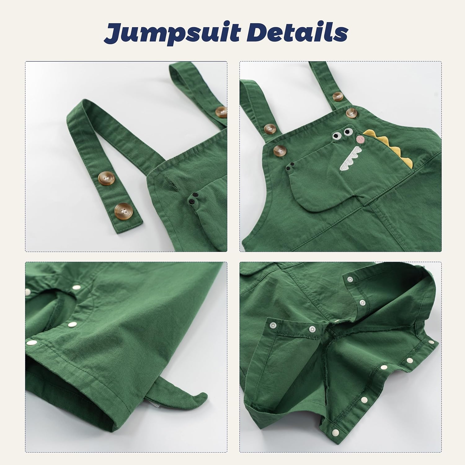 Volunboy Baby Summer Comfort Overalls Dinosaur PRINT romper for Boys