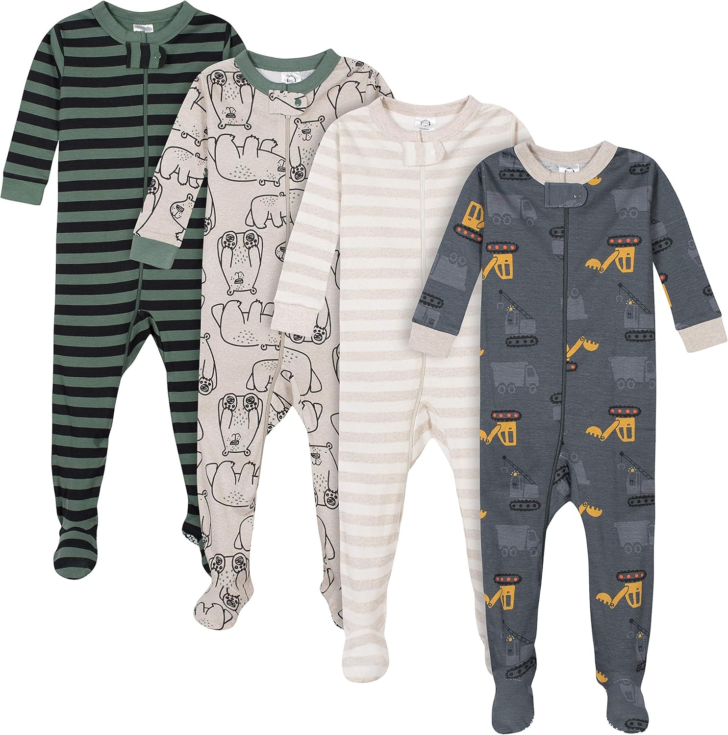 Gerber Baby Boys Pajamas 4-Pack with Snug Fit Safety Features
