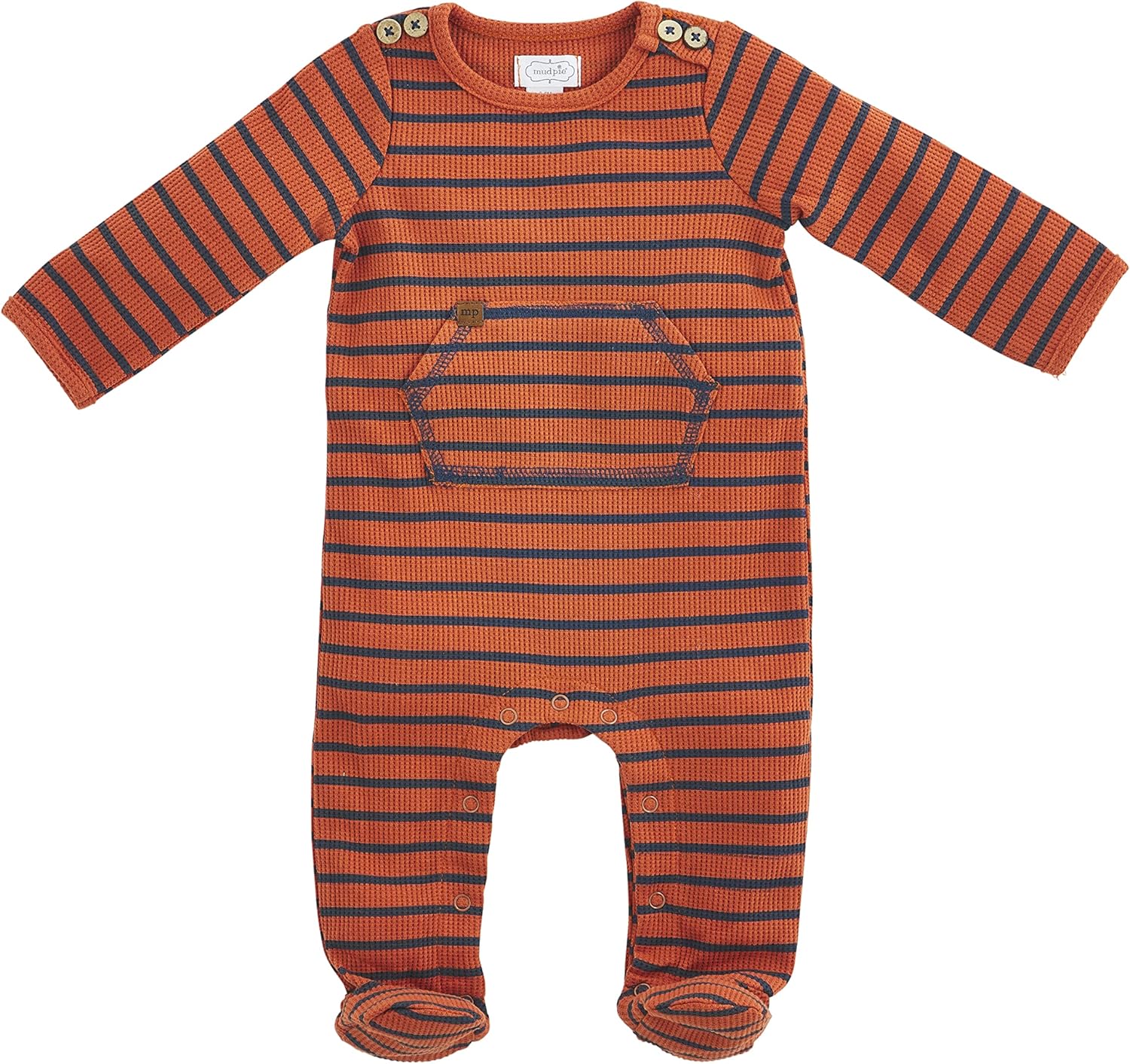 Mud Pie Baby-Boys Waffle Striped Sleepy
