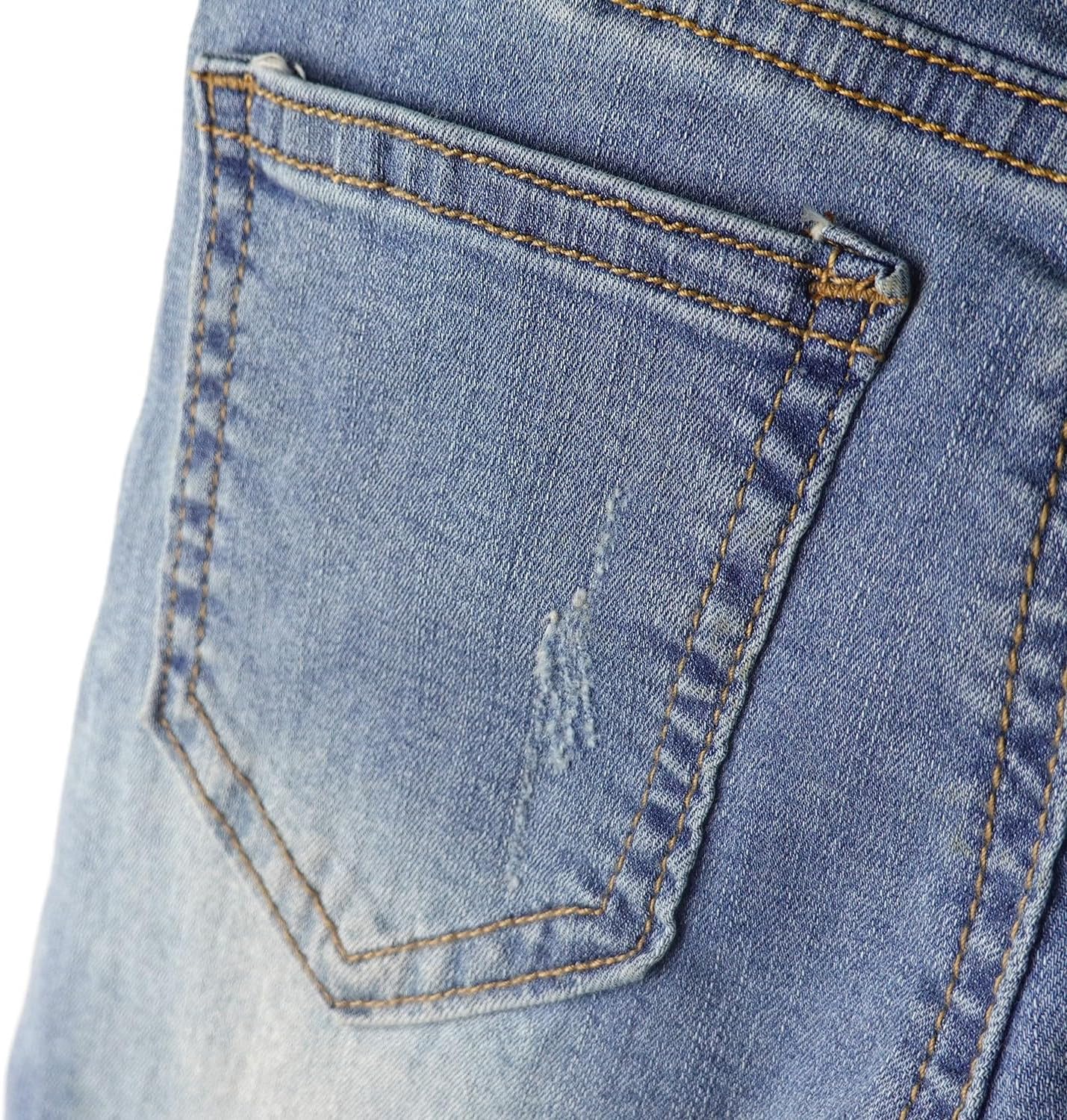 Little Kids Casual Elastic Jeans Ripped Denim for Boys