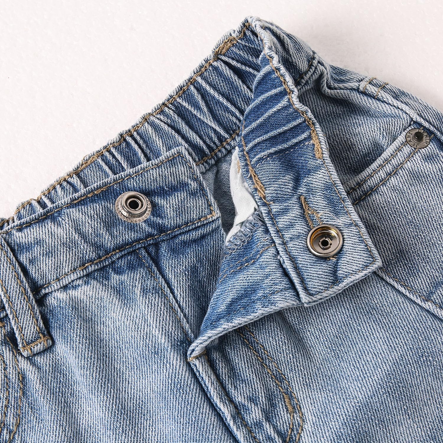 KIDSCOOL SPACE Boys Girls Elastic Waist Jeans Adjustable for 12-54 Months