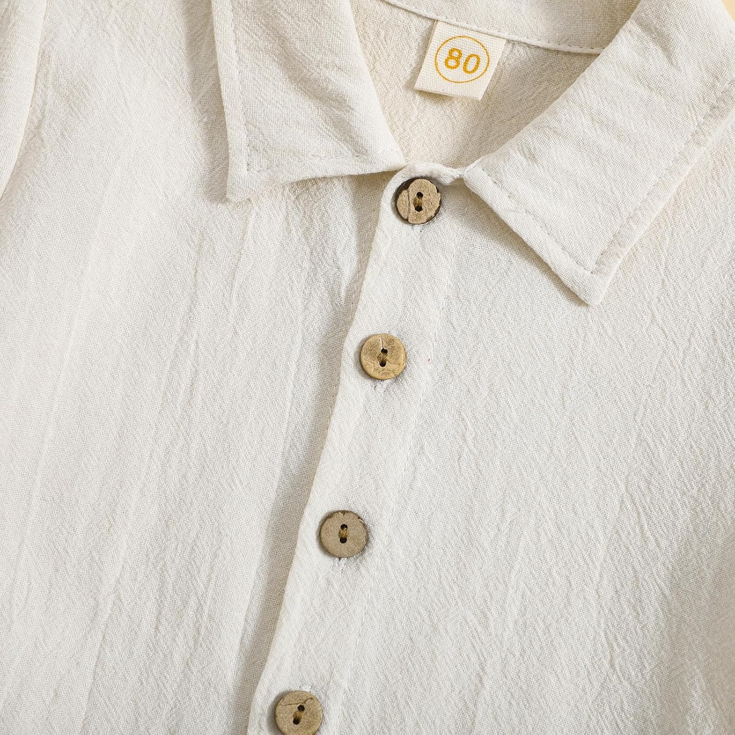 Kutersbabi Toddler Boys Button-Down Linen Outfit