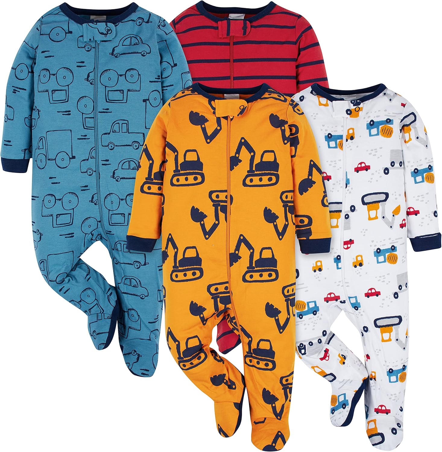 Onesies Brand Baby Boys 4-Pack Sleep N Play Footies